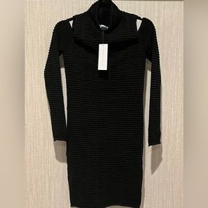 French connection black shoulderless dresd